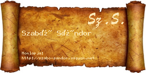 Szabó Sándor névjegykártya