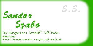 sandor szabo business card